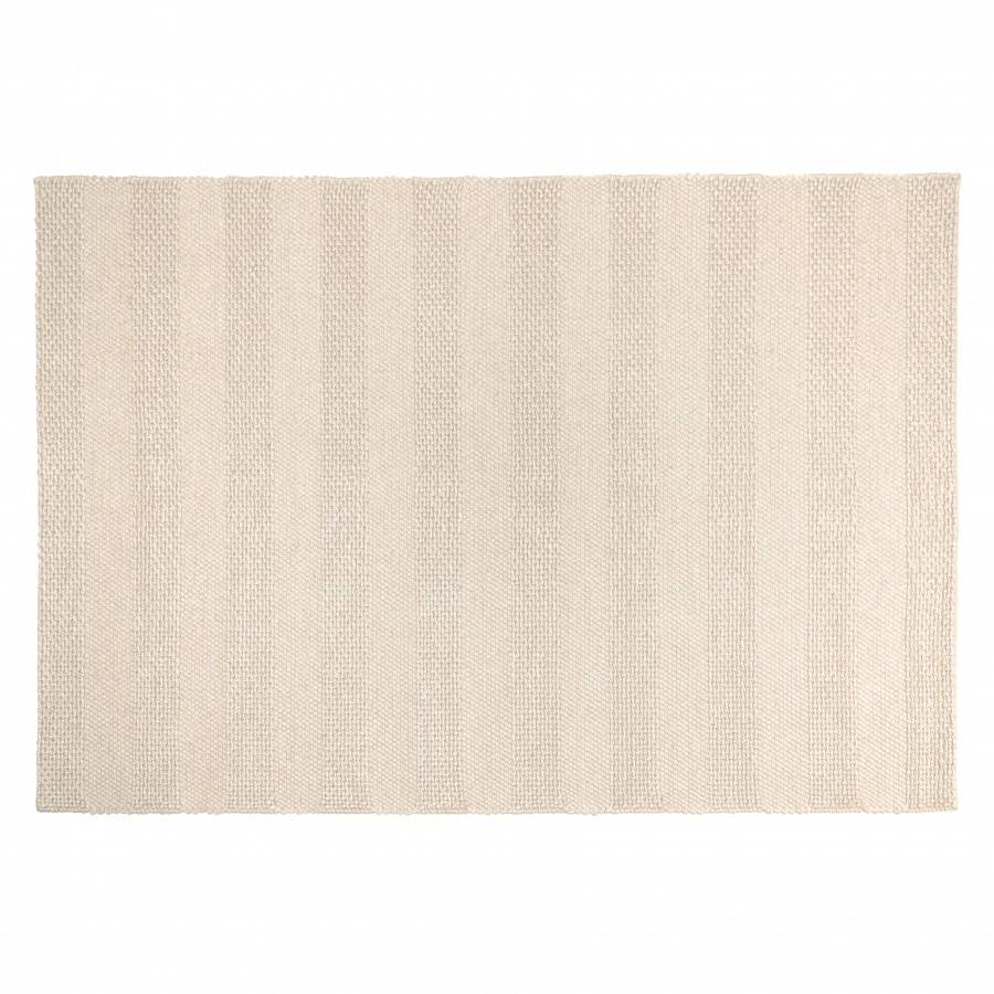 Macabane - QUENTIN - Tapis rectangulaire 200x290cm en laine tissée couleur lin - Imagen 1