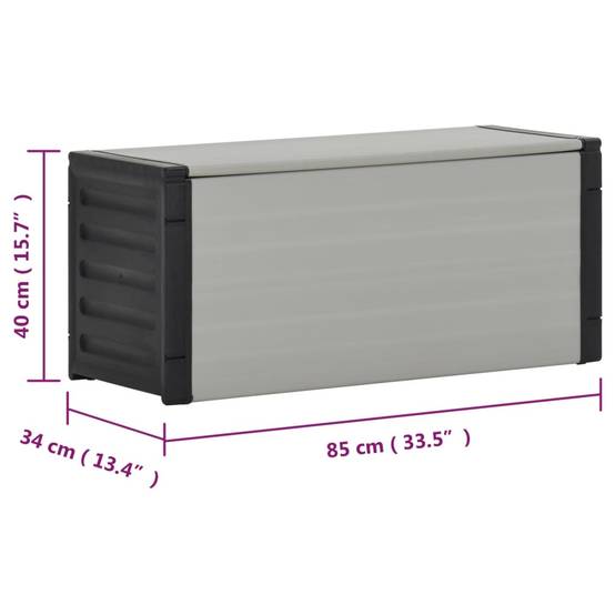 Armoire de rangement d'extérieur - Armoire à déchets de jardin Gris 85x34x40 cm - Image 8