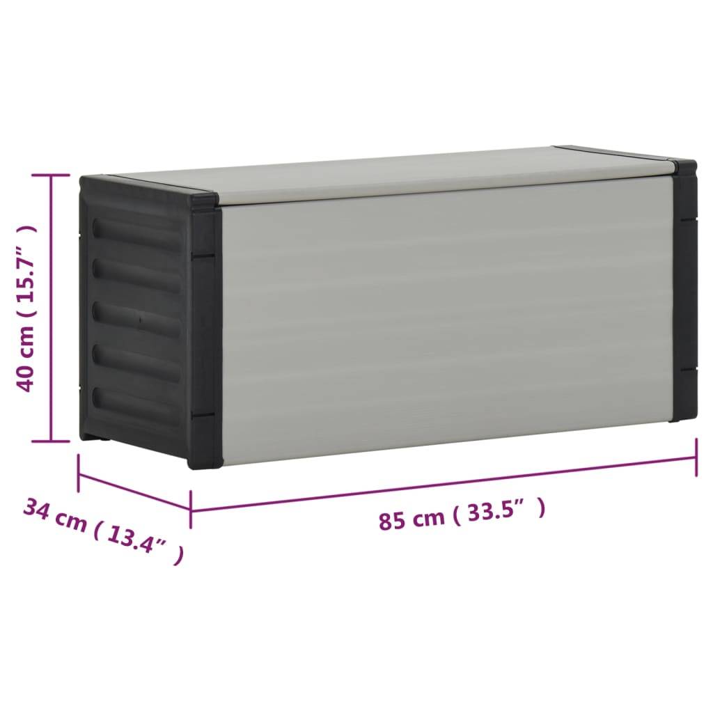 Armoire de rangement d'extérieur - Armoire à déchets de jardin Gris 85x34x40 cm - Image 8