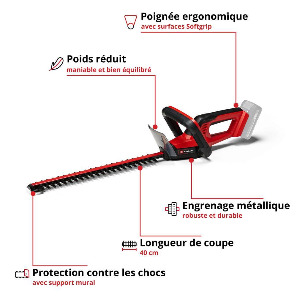 Einhell - Taille-haie sans fil GC-CH 18/40 Li-Solo - Sans batterie Einhell - Image 2