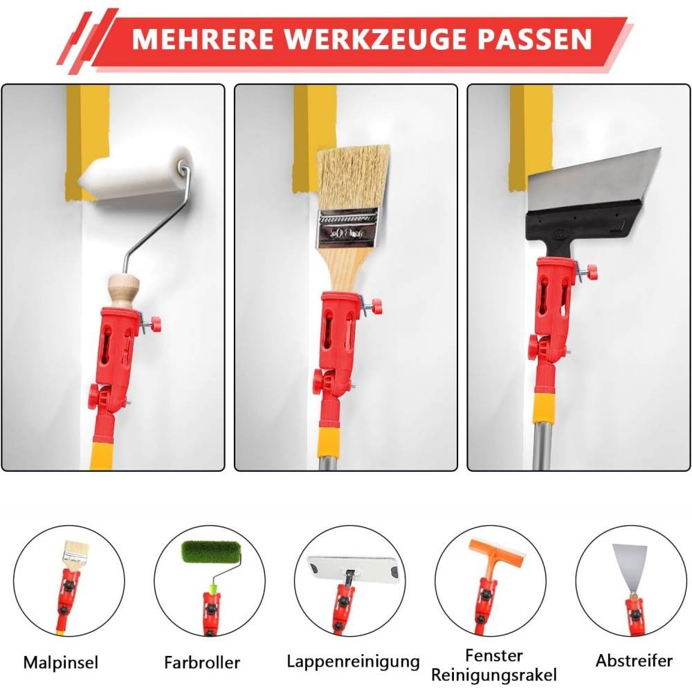 Rallonge Multi-angle Pour Pinceaux Et Rouleaux – Atteignez Hauts Plafonds Sans Effort !