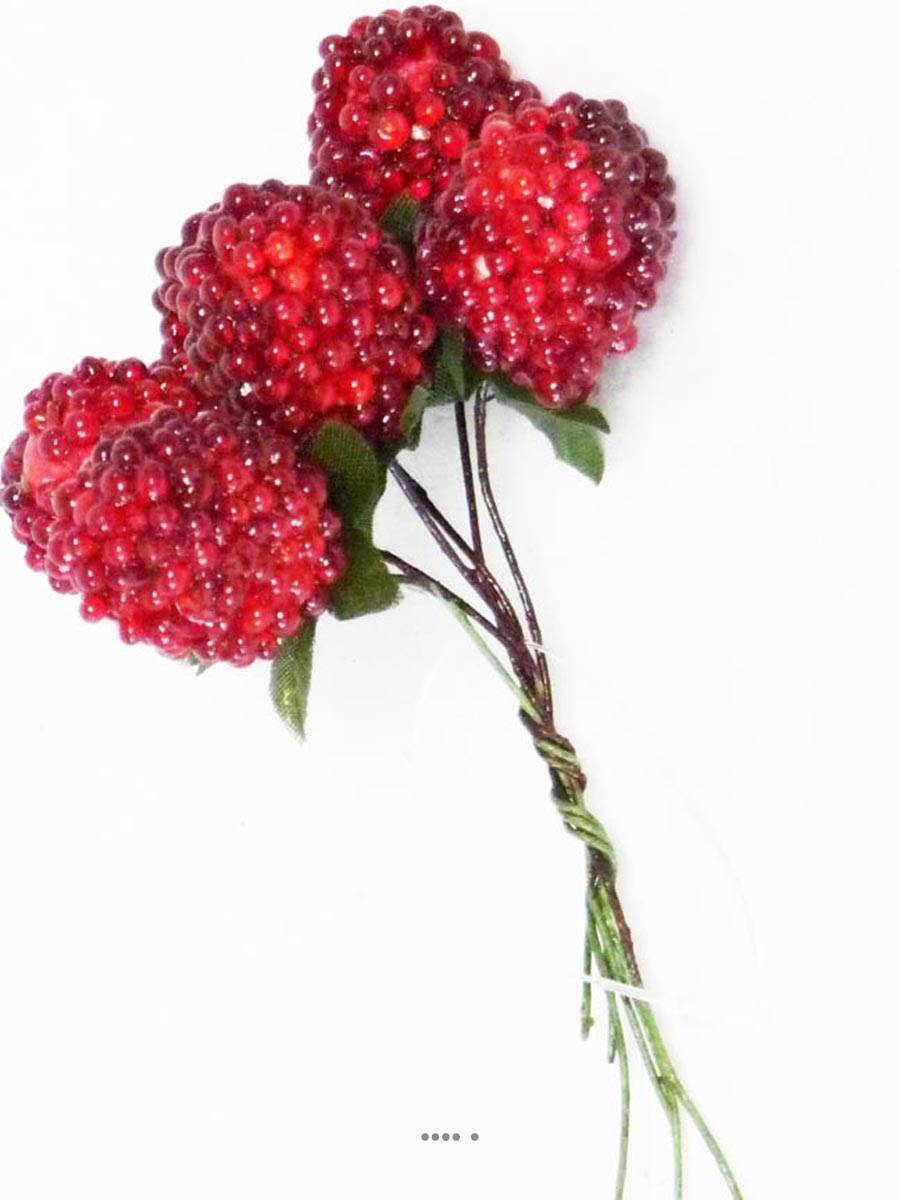 Artificielles - Mures artificielles Fruits rouges X6 Diamètre 2,50 CM Rouge - couleur: Rouge - Imagen 2