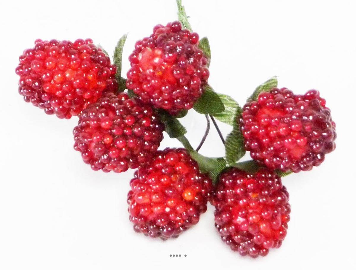 Artificielles - Mures artificielles Fruits rouges X6 Diamètre 2,50 CM Rouge - couleur: Rouge - Imagen 1
