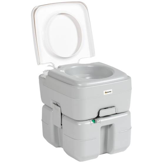 Toilettes Portables 20 L avec Indicateur de Niveau, 150 kg, Camping/Voyage/Caravane/Bateau, 33 x 40 x 43 cm, Gris - Image 2