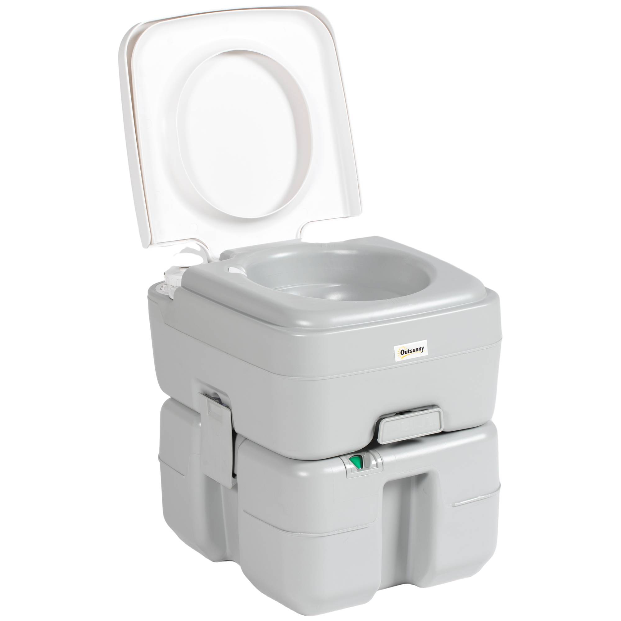 Toilettes Portables 20 L avec Indicateur de Niveau, 150 kg, Camping/Voyage/Caravane/Bateau, 33 x 40 x 43 cm, Gris - Image 2