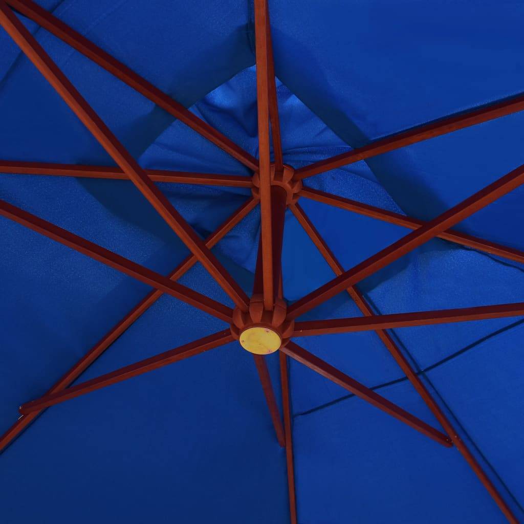 PANGIVO - Parasol suspendu avec mât en bois 400 x 300 x 285 cm Bleu - PANGIVO - Image 7