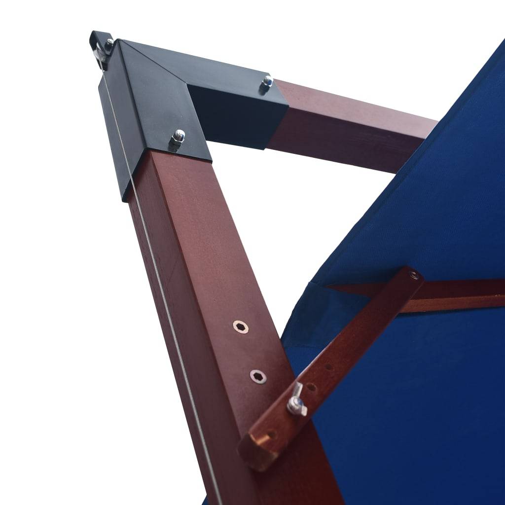 PANGIVO - Parasol suspendu avec mât en bois 400 x 300 x 285 cm Bleu - PANGIVO - Image 6