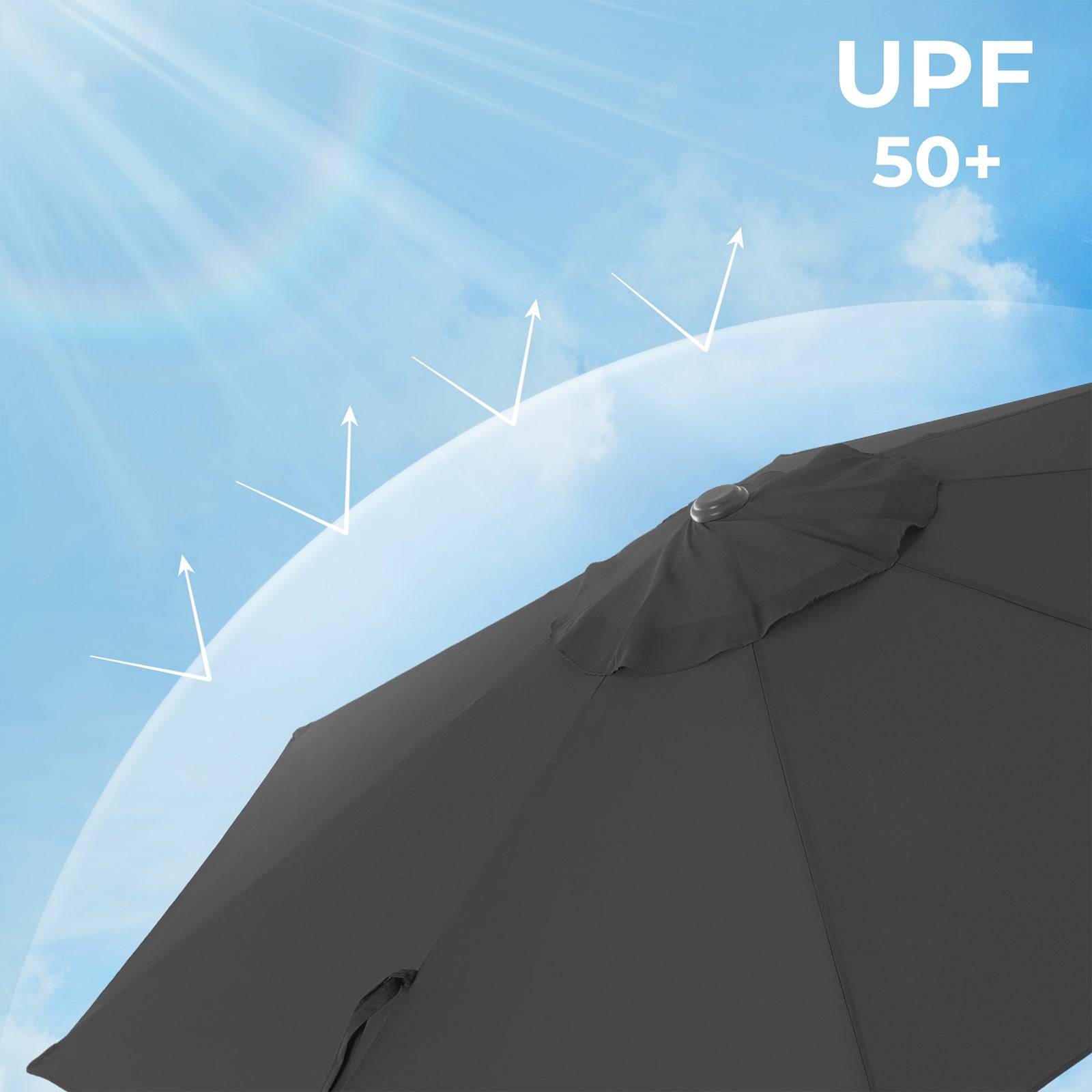 Helloshop26 - Parasol décentré de jardin ombrelle de terrasse rotatif à 360° diamètre 3 m protection salaire upf 50+ inclinaison réglable avec manivelle d’ouvertur - Imagen 2