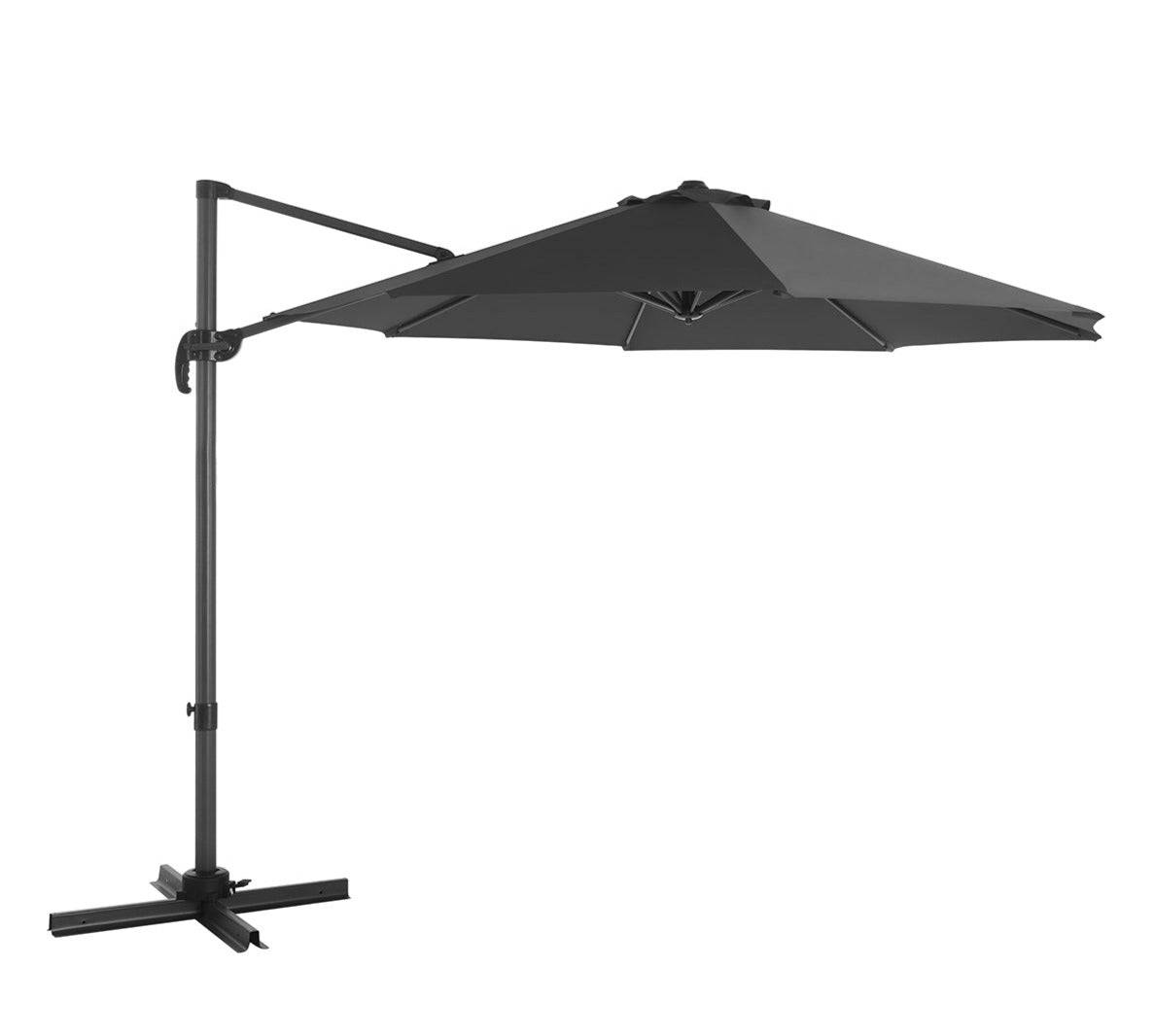 Helloshop26 - Parasol décentré de jardin ombrelle de terrasse rotatif à 360° diamètre 3 m protection salaire upf 50+ inclinaison réglable avec manivelle d’ouvertur - Imagen 1
