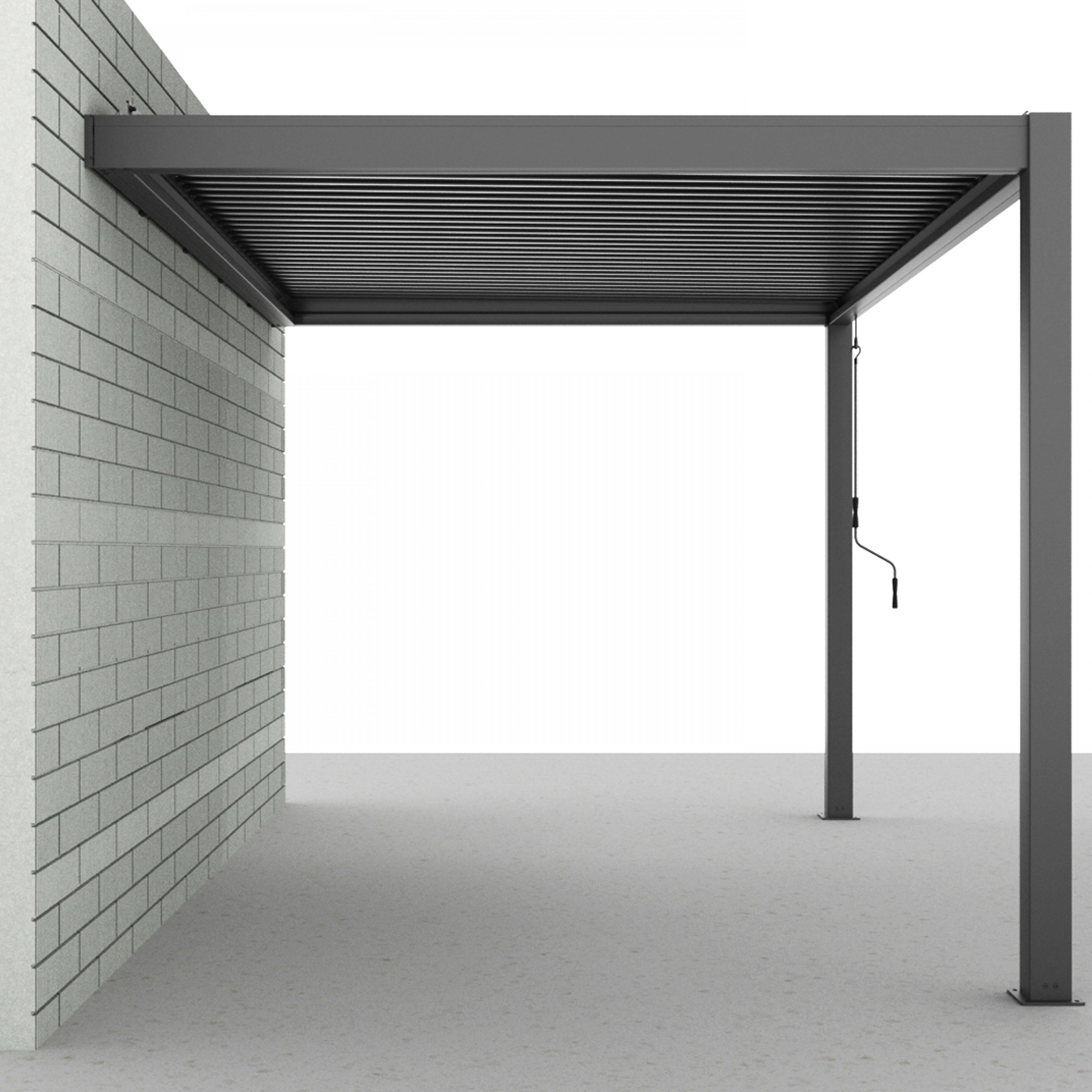 Oviala - Pergola bioclimatique adossée Aluminium 3 x 4 x 2.57 m Oia - Oviala - Imagen 6