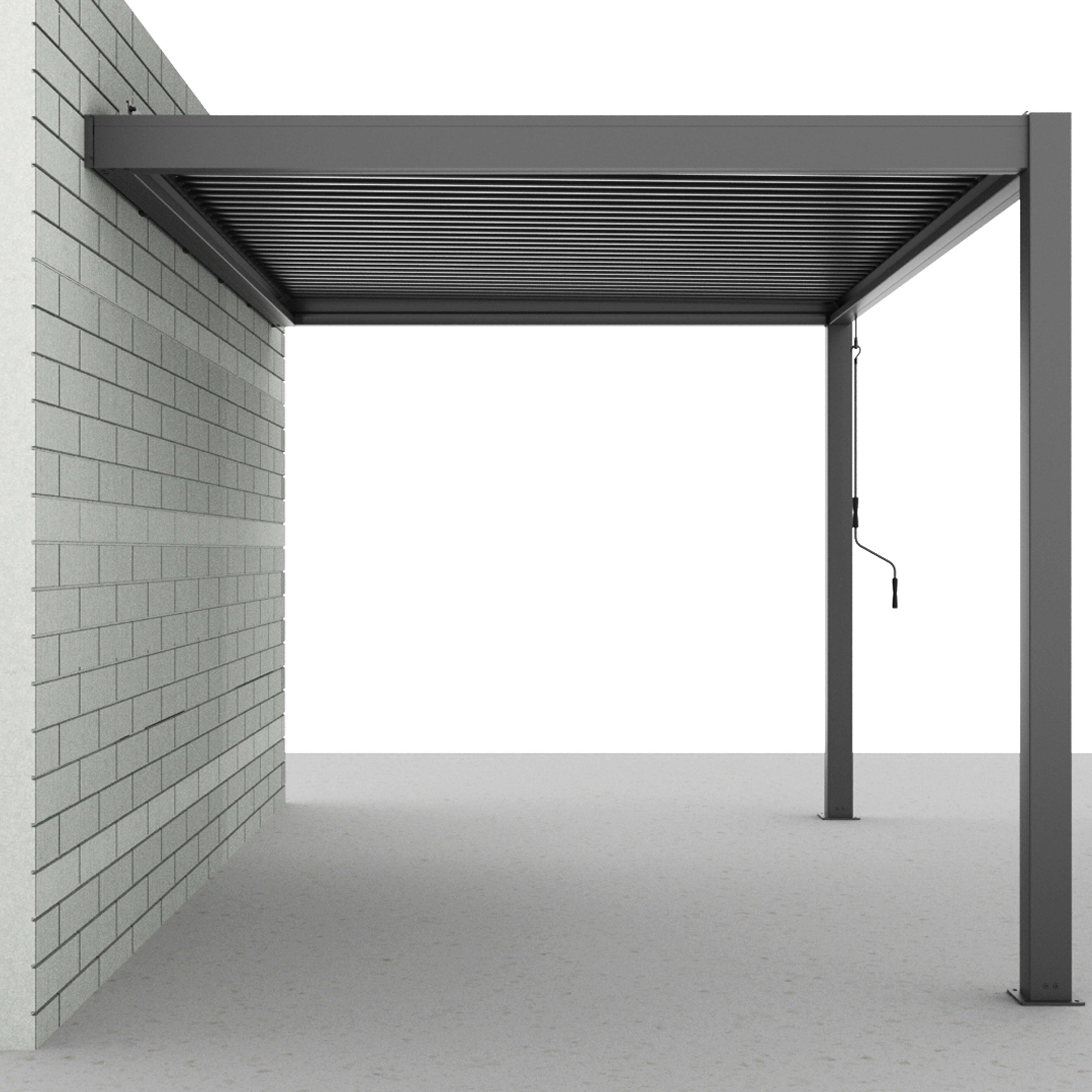 Oviala - Pergola bioclimatique adossée Aluminium 3 x 4 x 2.57 m Oia - Oviala - Imagen 3