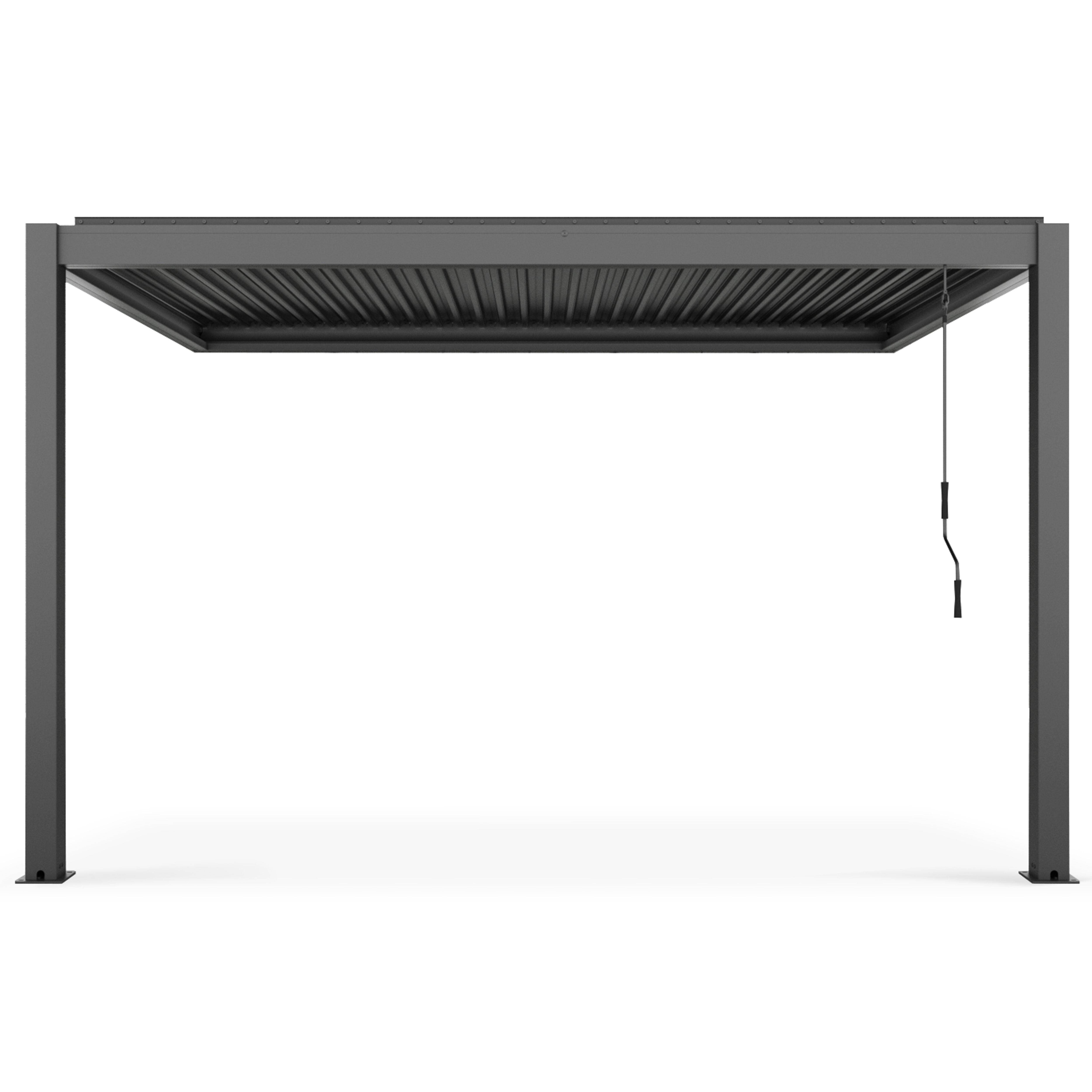 Oviala - Pergola bioclimatique adossée Aluminium 3 x 4 x 2.57 m Oia - Oviala - Imagen 1