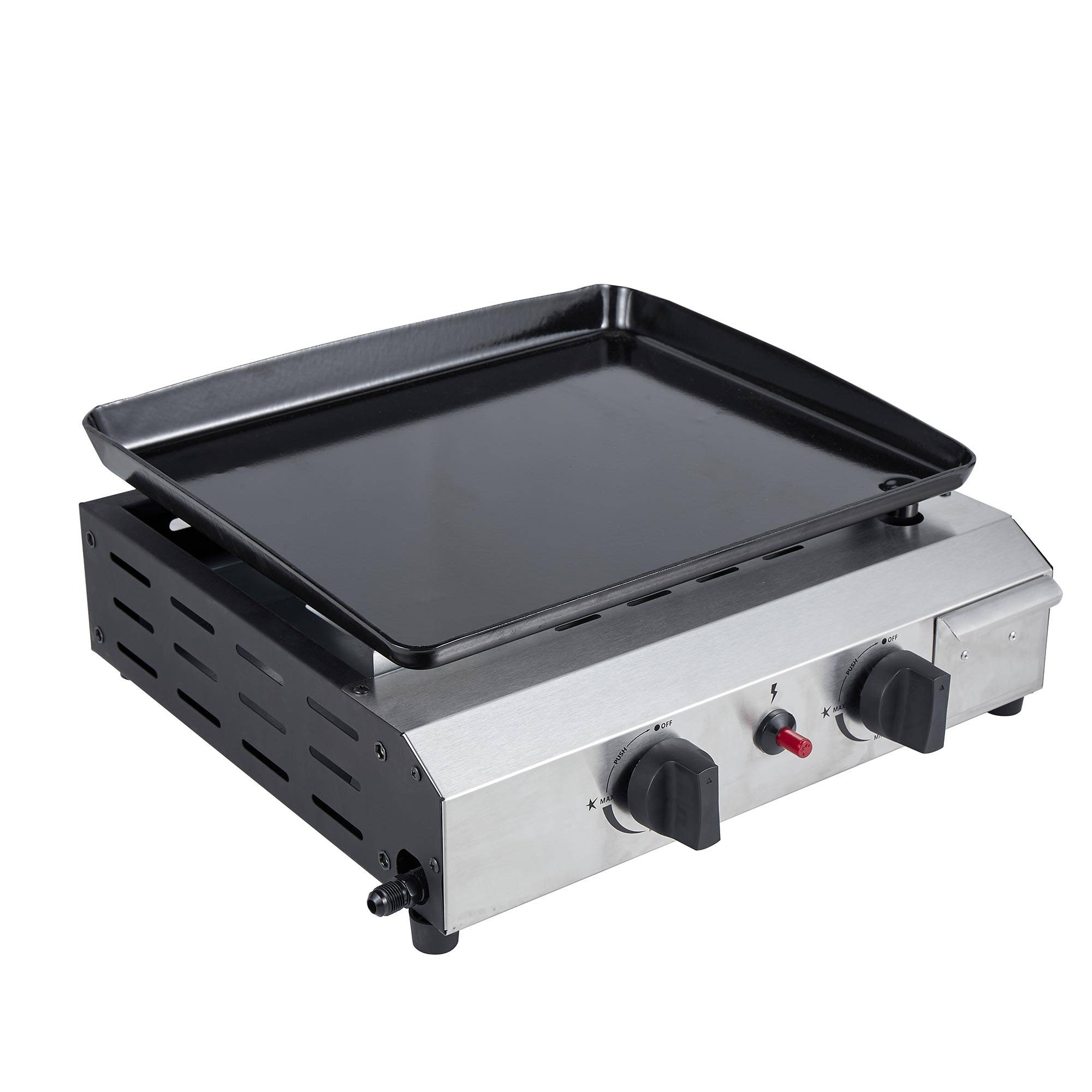 Plancha Gaz FINESTA – COOK'IN GARDEN – 2 Brûleurs – Fonte Et Acier – Noire