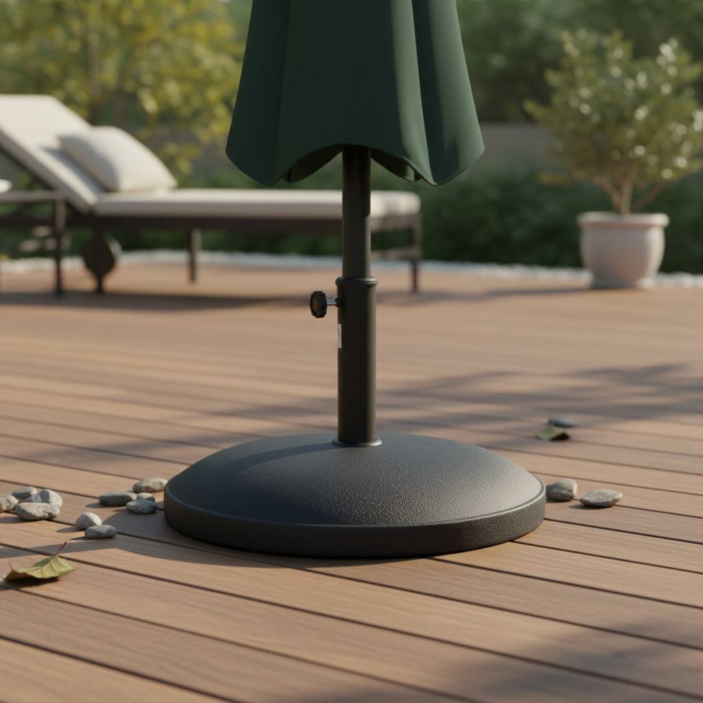 Pied de parasol rond en ciment gris 25 kg Cimenta - Gecko Jardin - Imagen 1