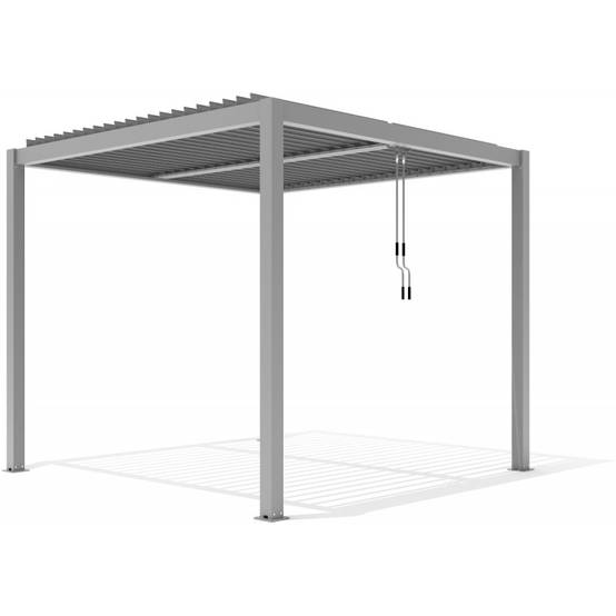 Pergola bioclimatique autoportante 3x3m aluminium gris clair X-METAL - Image 6