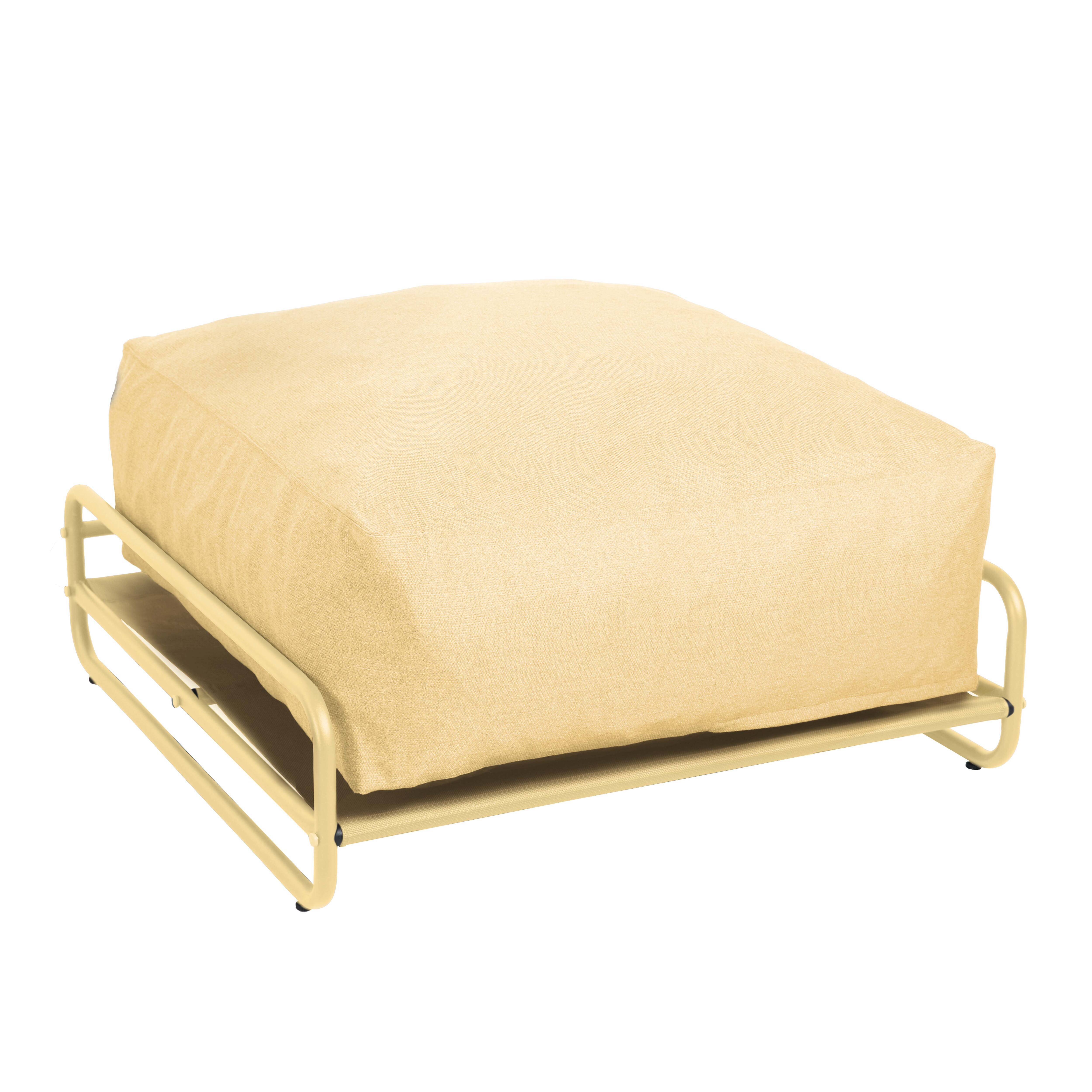 Oviala - Pouf pour salon de jardin modulable avec structure jaune clair Mixi - Oviala - Image 2