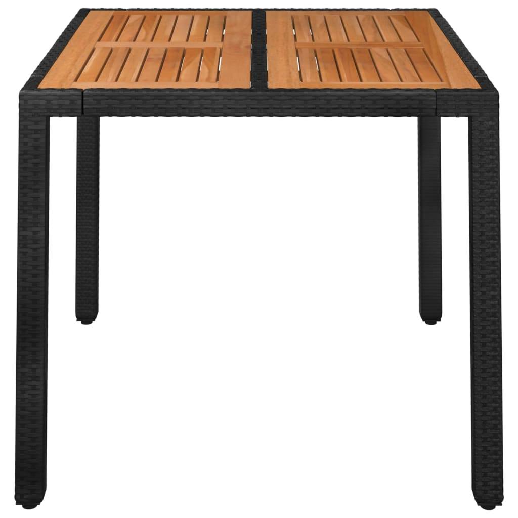 PANGIVO - Table de jardin dessus en bois noir résine tressée 90 x 90 x 75 cm - PANGIVO - Image 3