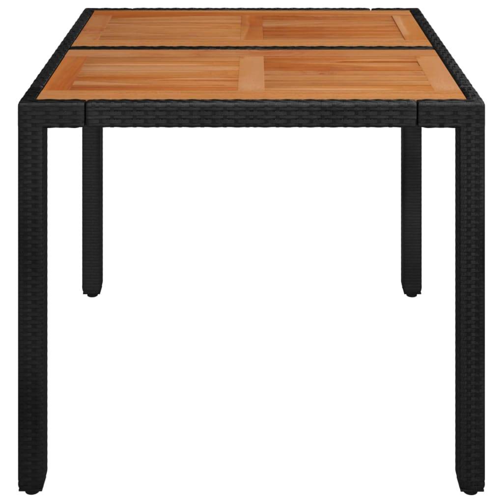 PANGIVO - Table de jardin dessus en bois noir résine tressée 90 x 90 x 75 cm - PANGIVO - Image 4