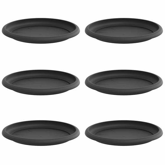 Plateau à fleurs rond Plastique Noir Ø 19 x 2 cm - PANGIVO - Image 2