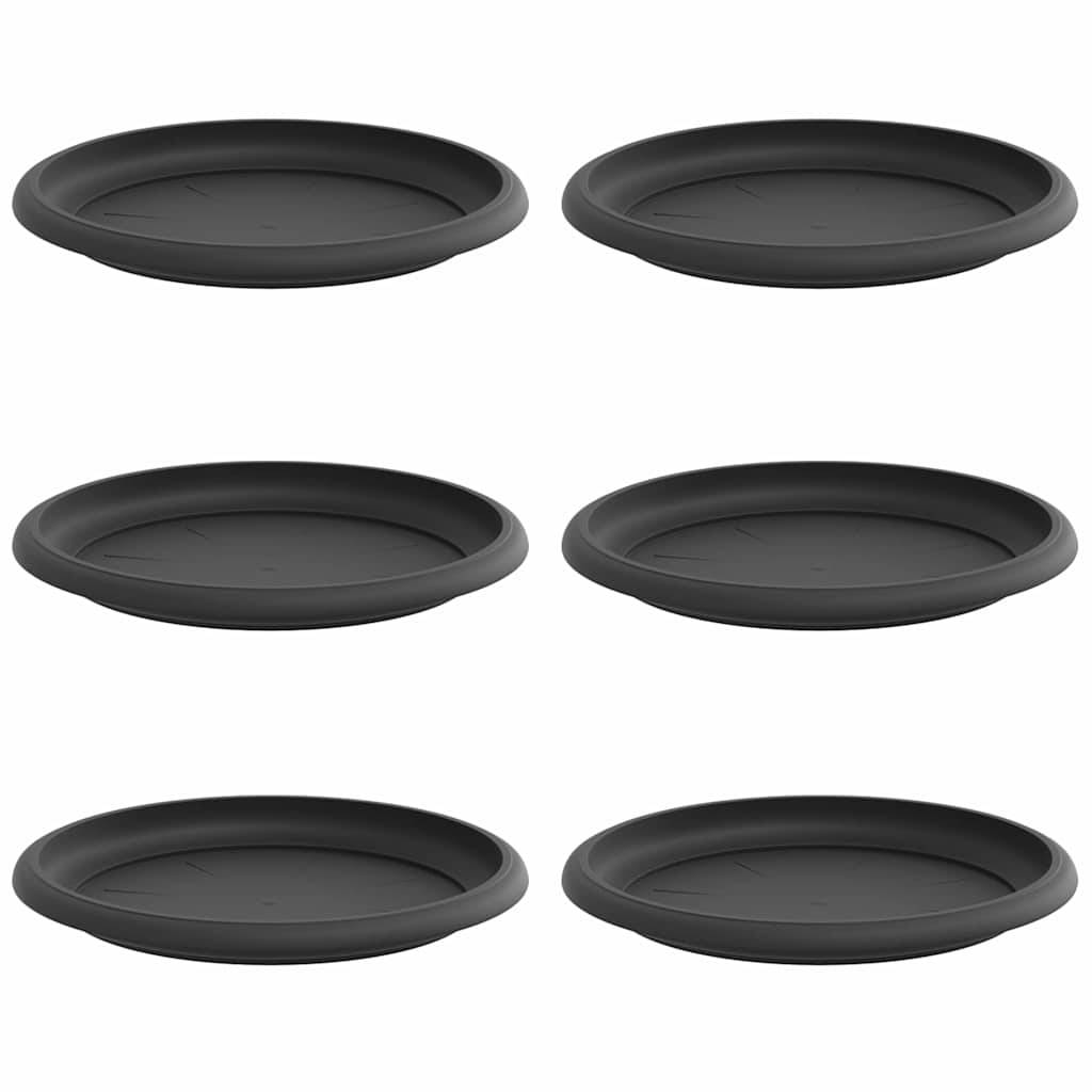 Plateau à fleurs rond Plastique Noir Ø 19 x 2 cm - PANGIVO - Image 2