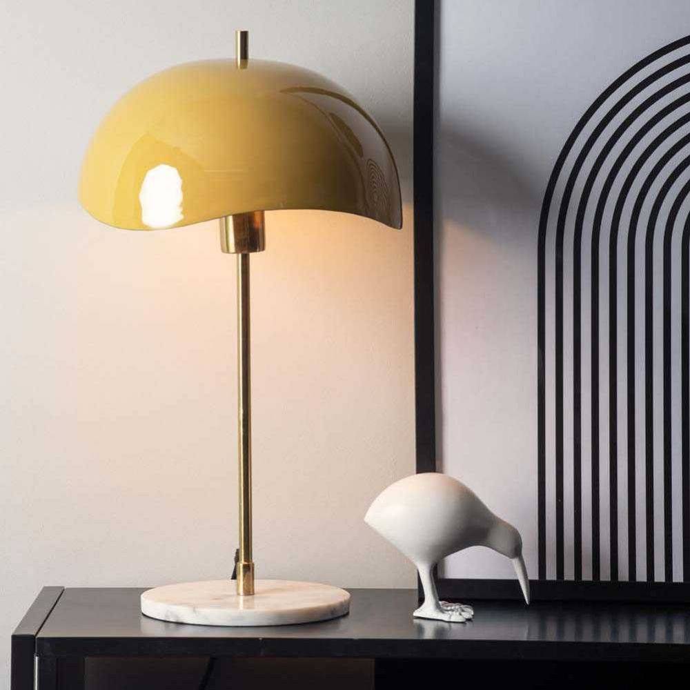 Leitmotiv - Lampe à poser en métal Waved dome Jaune miel Leitmotiv - Imagen 2