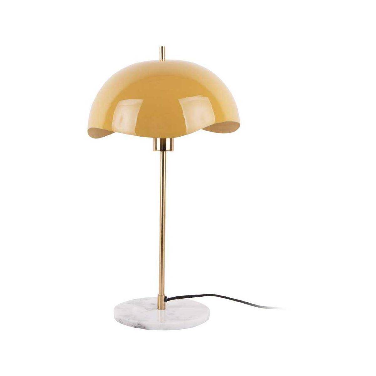 Leitmotiv - Lampe à poser en métal Waved dome Jaune miel Leitmotiv - Imagen 1