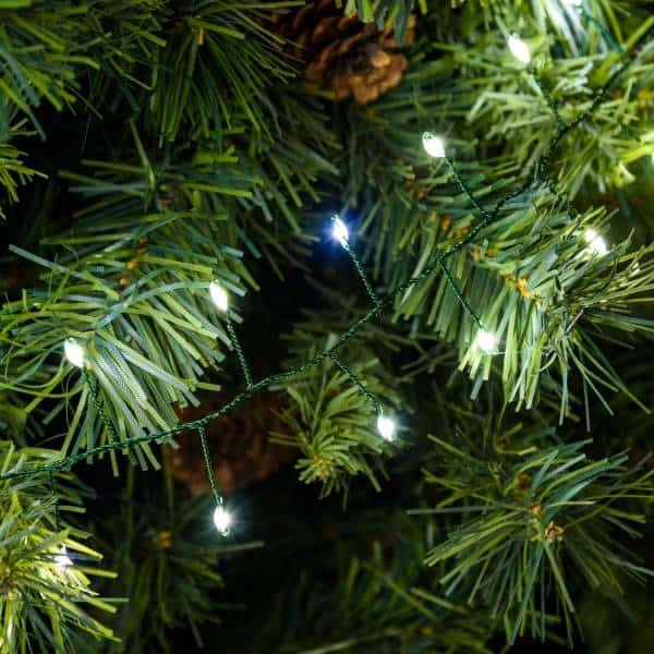 Lotti - Guirlande lumineuse Boa 6cm 1000 MicroLED blanc froid 8 modes timer câble métal vert IP44 Lotti - Imagen 5
