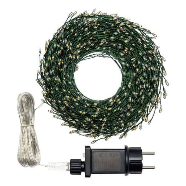 Lotti - Guirlande lumineuse Boa 6cm 1000 MicroLED blanc froid 8 modes timer câble métal vert IP44 Lotti - Imagen 3