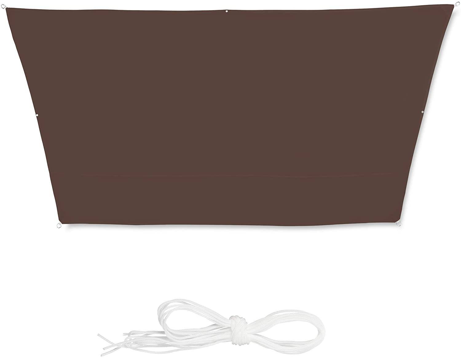 Helloshop26 - Voile d'ombrage trapèze 3 x 4 x 2 m brun - Imagen 1
