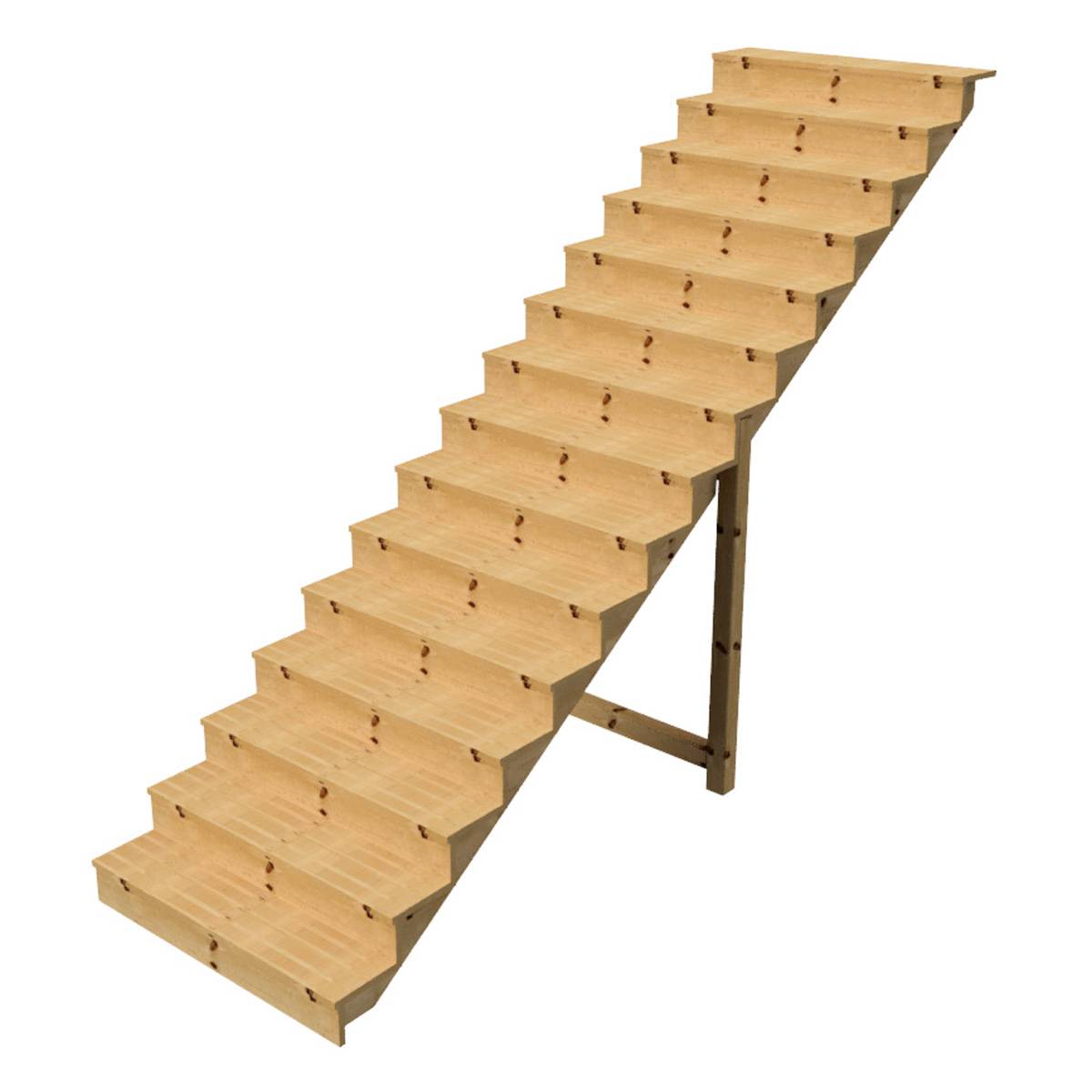 BERLIN Escalier extérieur bois 15 marches H 258cm L-120cm fermé - Image 1