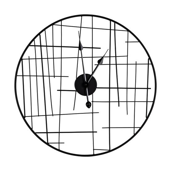 Horloge noire métal filaire 60 cm - Image 1