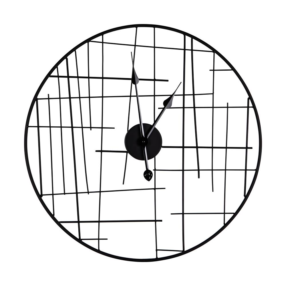 Horloge noire métal filaire 60 cm - Image 1