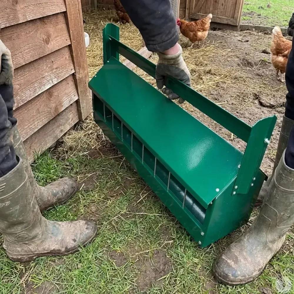 Mangeoire galva avec rouleau thermolaqué vert - Image 3