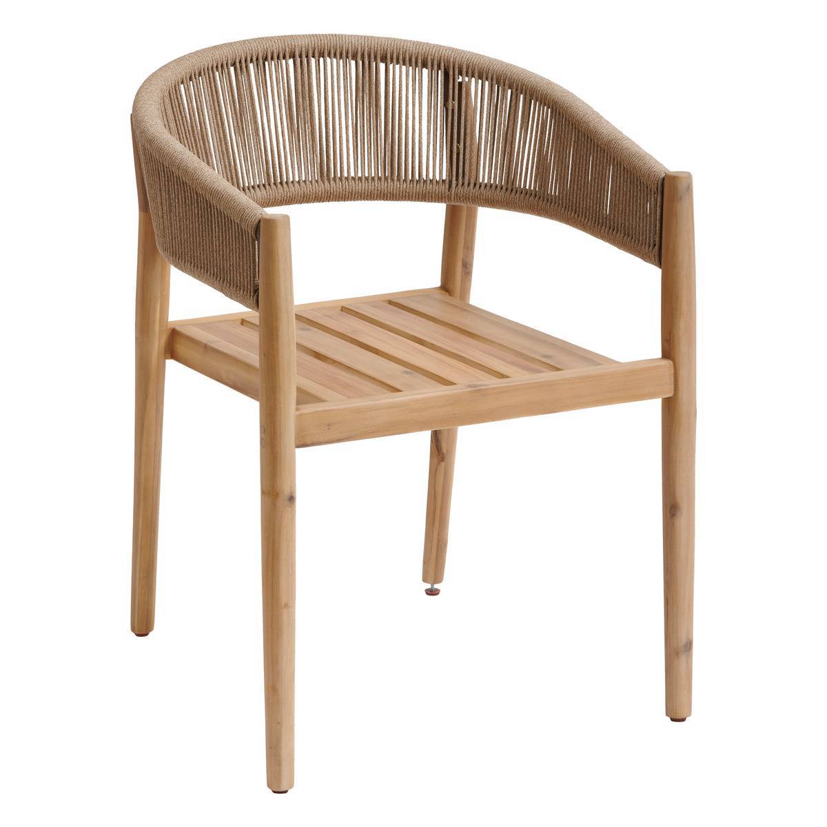 Hesperide - Lot de 2 fauteuils de jardin "Tevio" miel en aluminium traité époxy et acacia Hespéride - Imagen 3