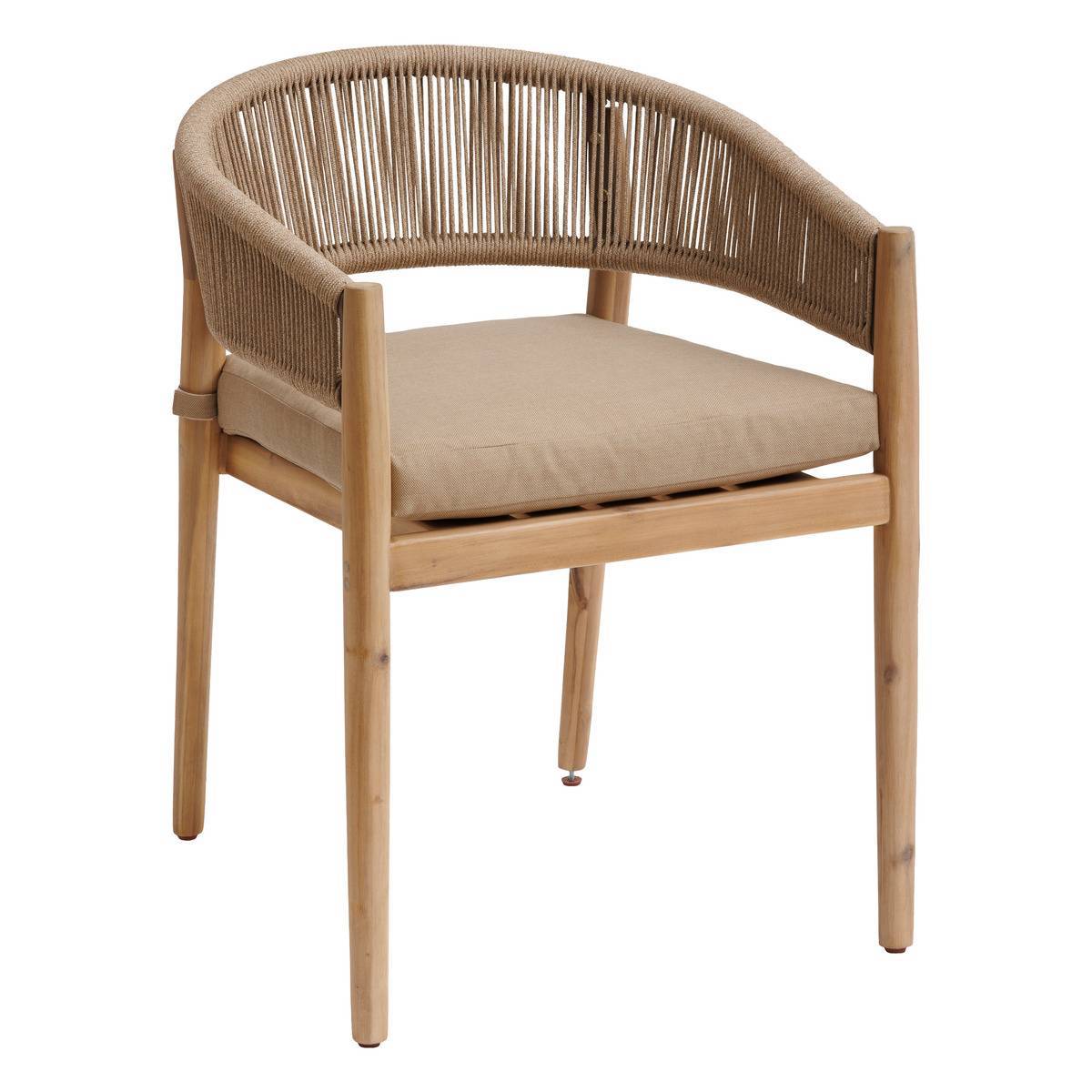 Hesperide - Lot de 2 fauteuils de jardin "Tevio" miel en aluminium traité époxy et acacia Hespéride - Imagen 1