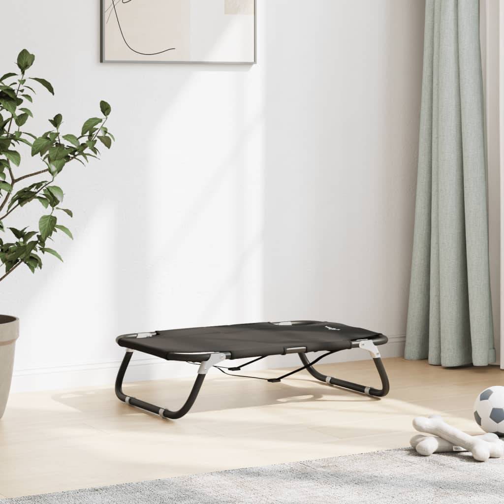 Lit de Voyage Pliable pour Chien 70cm, Panier Surélevé Portable en Acier et Tissu Anthracite – ComfortXL Pet Living - Image 3