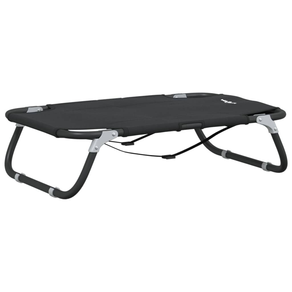 Lit de Voyage Pliable pour Chien 70cm, Panier Surélevé Portable en Acier et Tissu Anthracite – ComfortXL Pet Living - Image 2