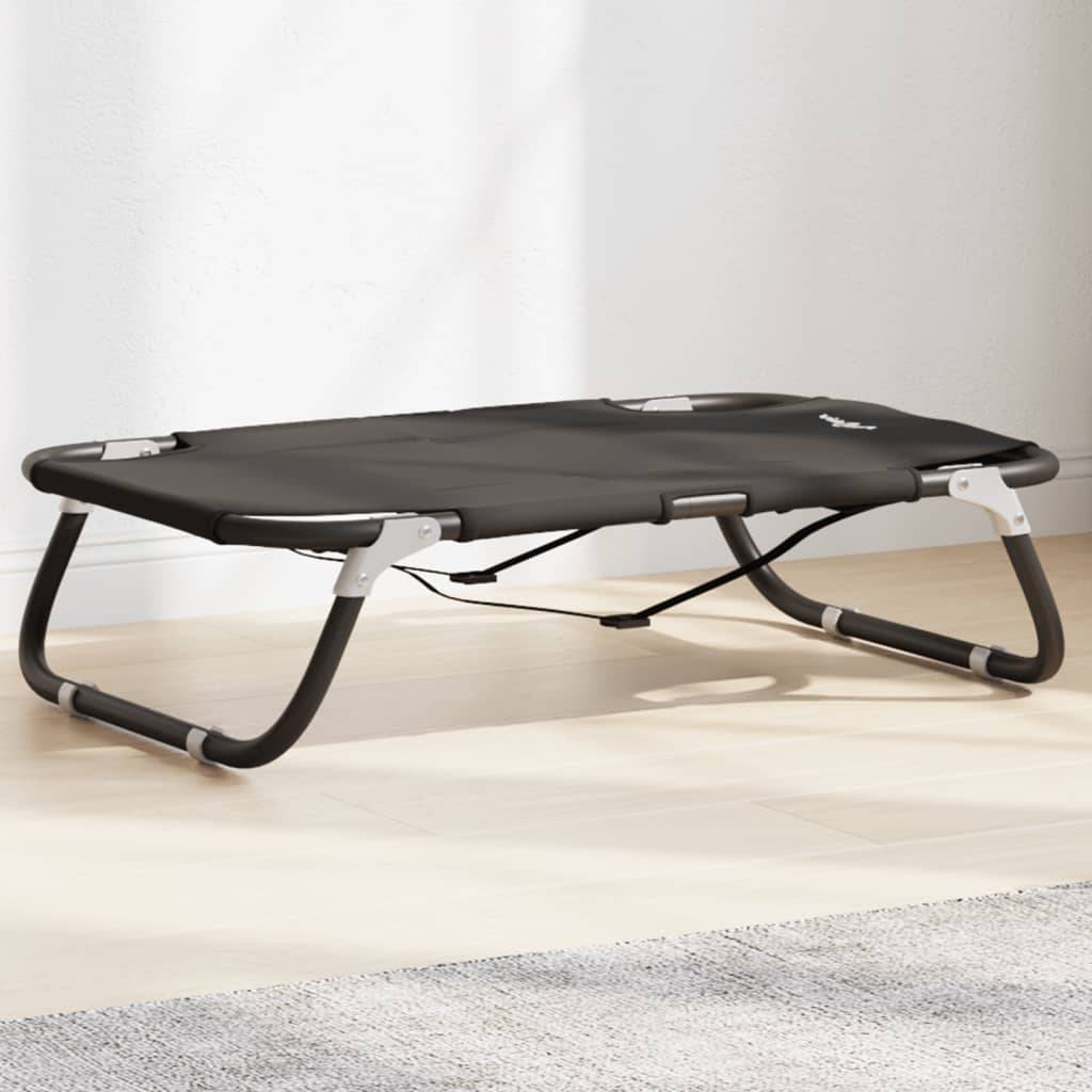 Lit de Voyage Pliable pour Chien 70cm, Panier Surélevé Portable en Acier et Tissu Anthracite – ComfortXL Pet Living - Image 1