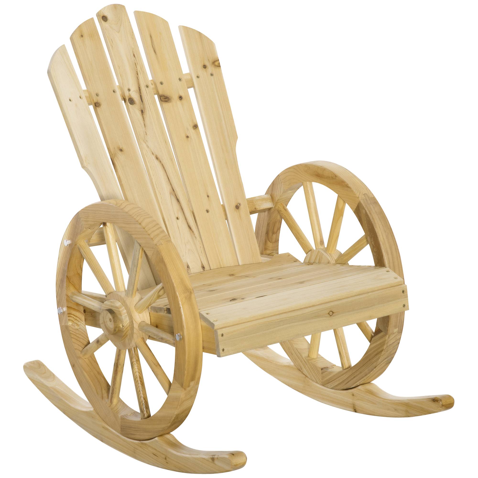 Fauteuil à bascule bois de sapin naturel 68 x 88 x 92 cm - PANGIVO - Image 2