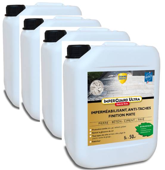ImperGuard Ultra Protection Sol Mat Imperméabilisant Effet Mat Sol Poreux Pierre Béton Dalle PavéIncolore 20L 200m² - Image 1