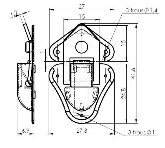 Fermoir grenouille MONIN - 27 x 41.6 mm - 248 170 - Imagen 2