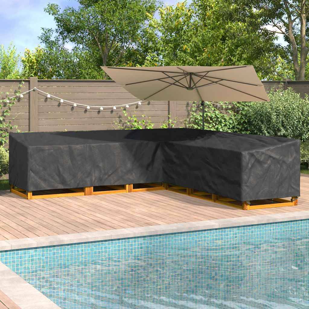 Housse Salon de Jardin Modulable d'Angle Tissu Oxford 210D Imperméable Noir 325x325x80 cm – ComfortXL Outdoor Living