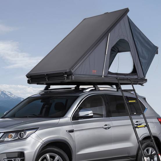 VEVOR Tente de toit rigide Naturnest 2-3 pers., échelle télescopique, matelas épais, imperméable. - Image 8