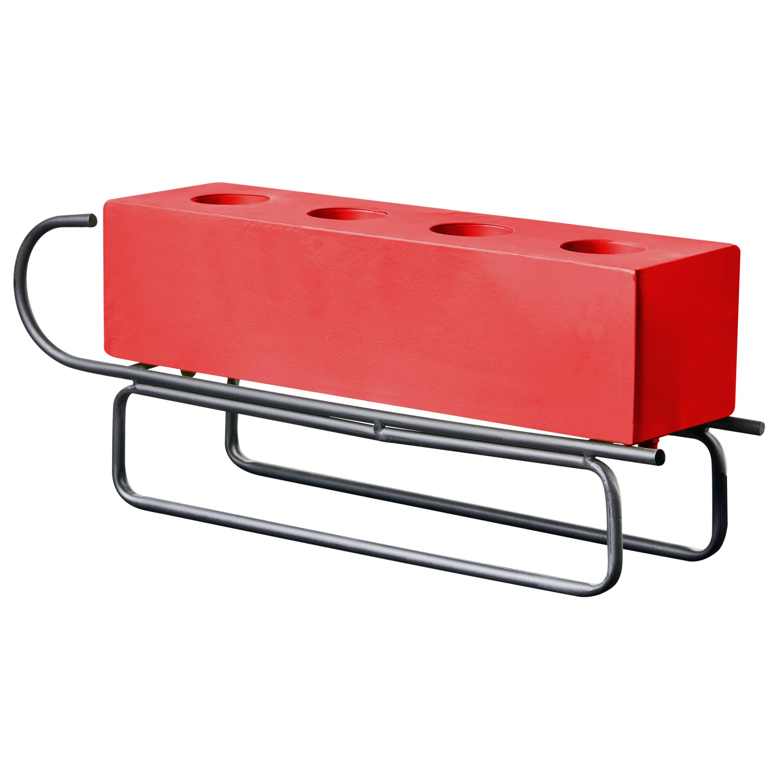Beliani - Bougeoir Métal Rouge KUHMO - 39x8x16- Beliani - Image 5
