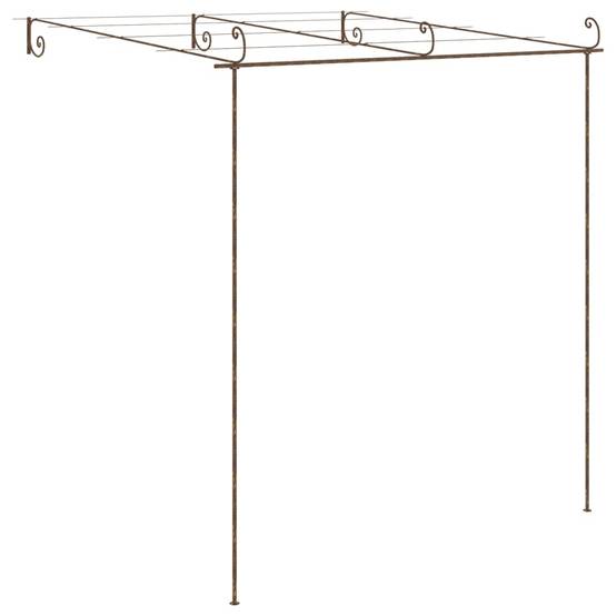 Tonnelle Pergola Fer Forgé Style Antique Support Vignes Jardin 3x3m Marron - ComfortXL Outdoor Living - Image 4