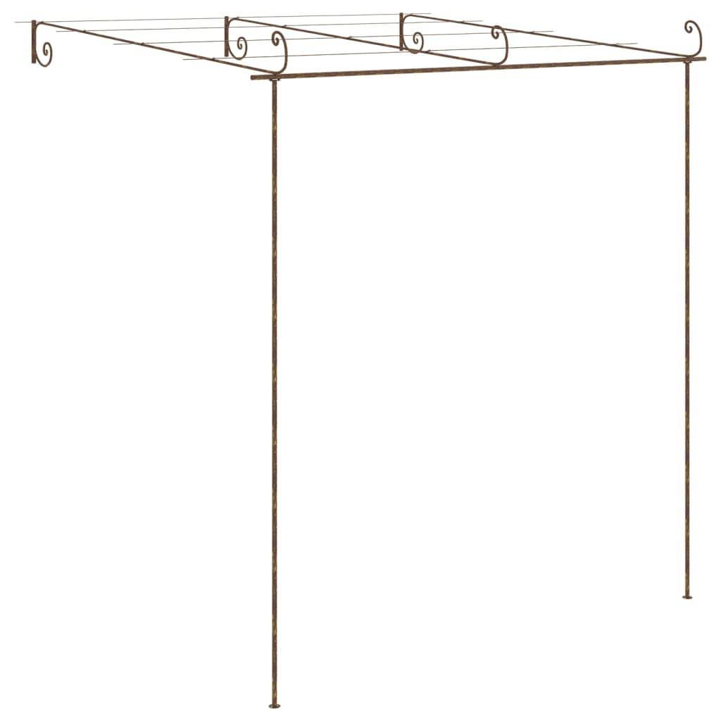 Tonnelle Pergola Fer Forgé Style Antique Support Vignes Jardin 3x3m Marron - ComfortXL Outdoor Living - Image 4