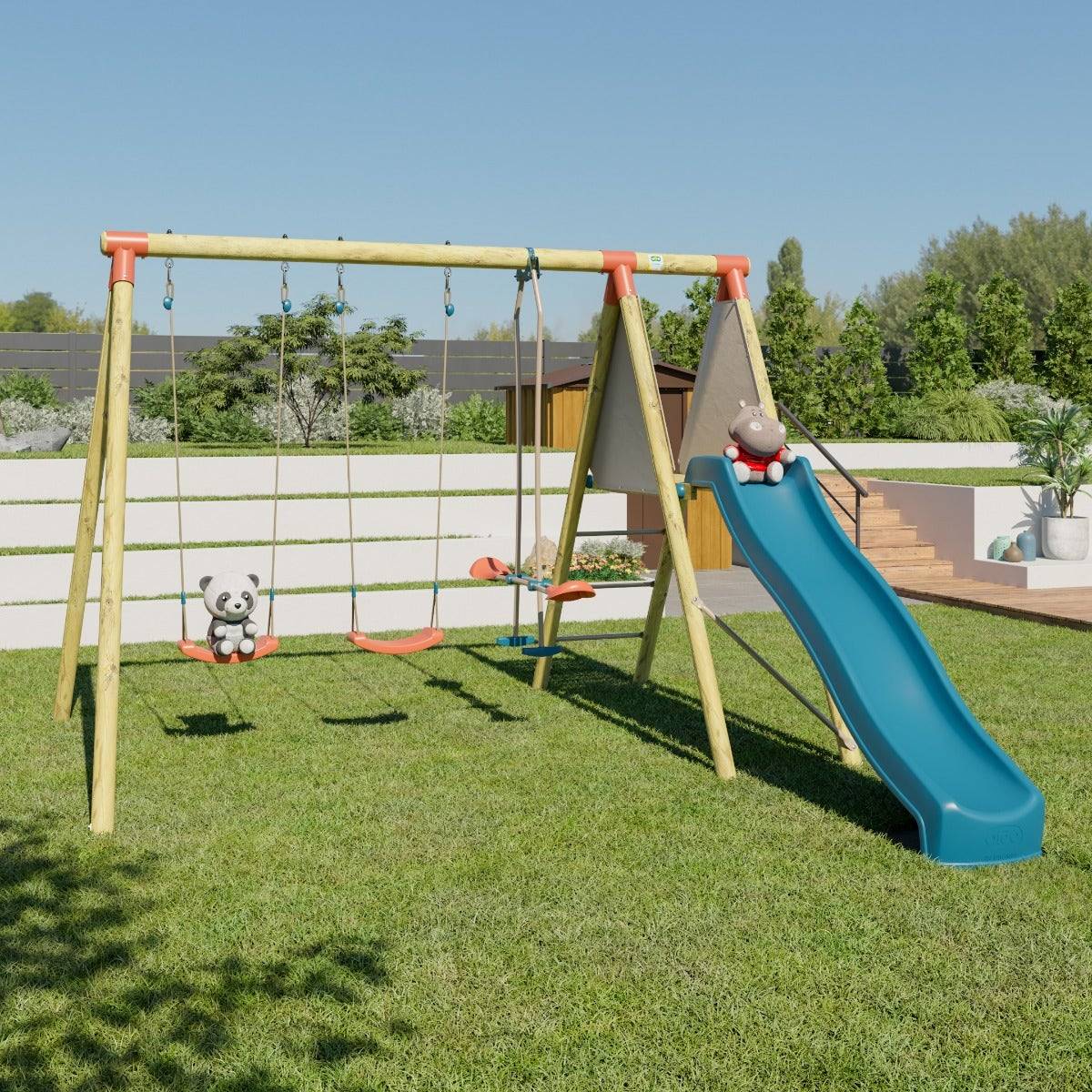Trigano Jardin - Station de jeux bois 2,30 m Topwood AZUKI 2 - 6 enfants - Image 6