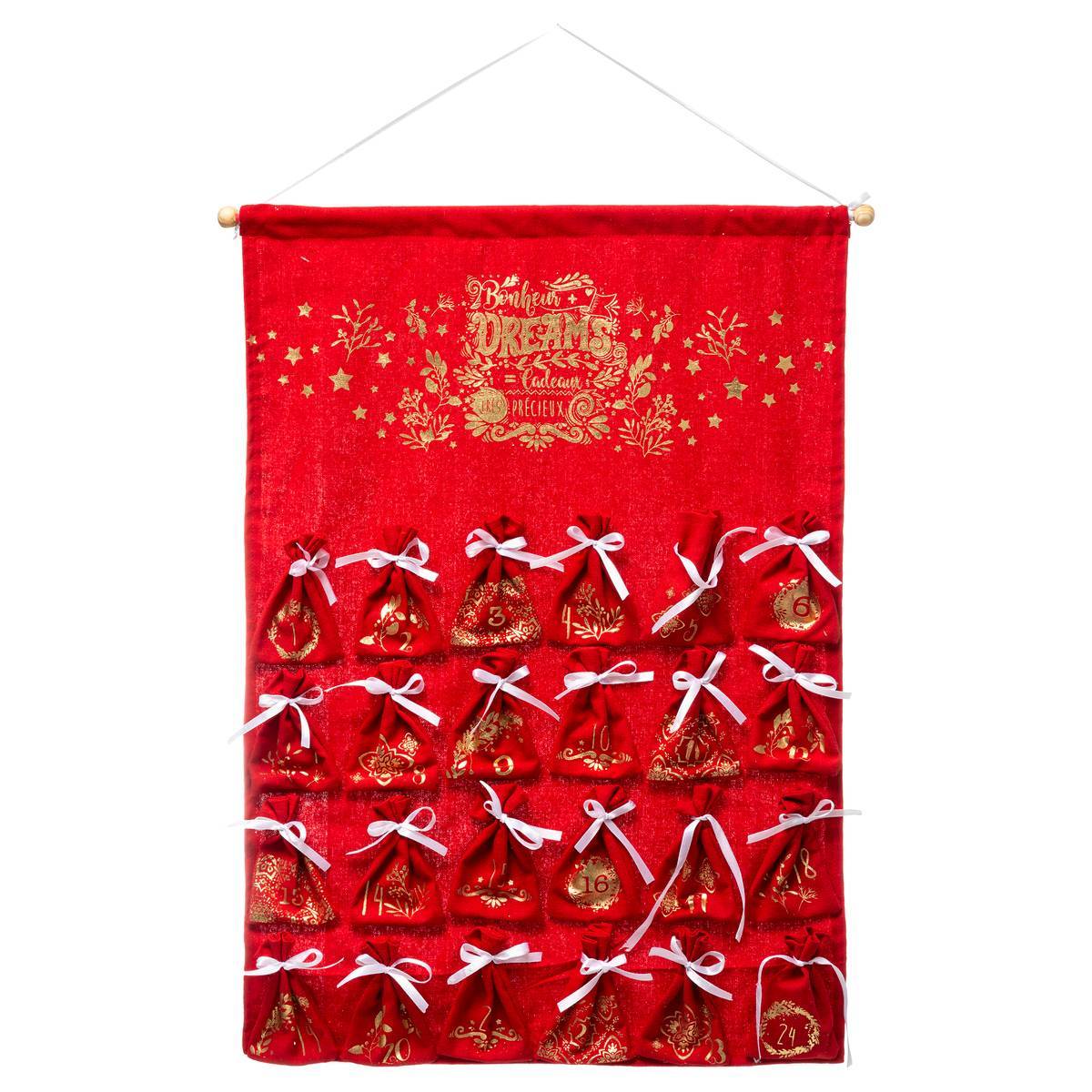 Fééric Lights & Christmas - Suspension Calendrier de l'Avent Pochon H 65 cm - Feeric Lights & Christmas