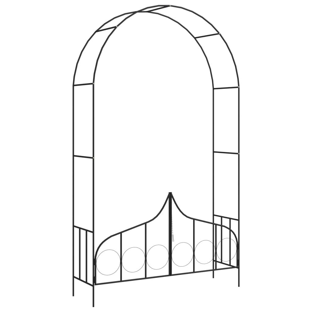 Arche de Jardin avec Portillon Fer Tonnelle à Rosiers Entrée Extérieur Noir 138x40x238 cm - ComfortXL Outdoor Living - Image 1