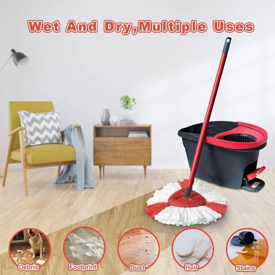 Pack de 3 Têtes de Mop de Remplacement Compatible avec Vileda, Têtes de Mop en Microfibre pour Vileda Easy - IntiMeg - Image 6